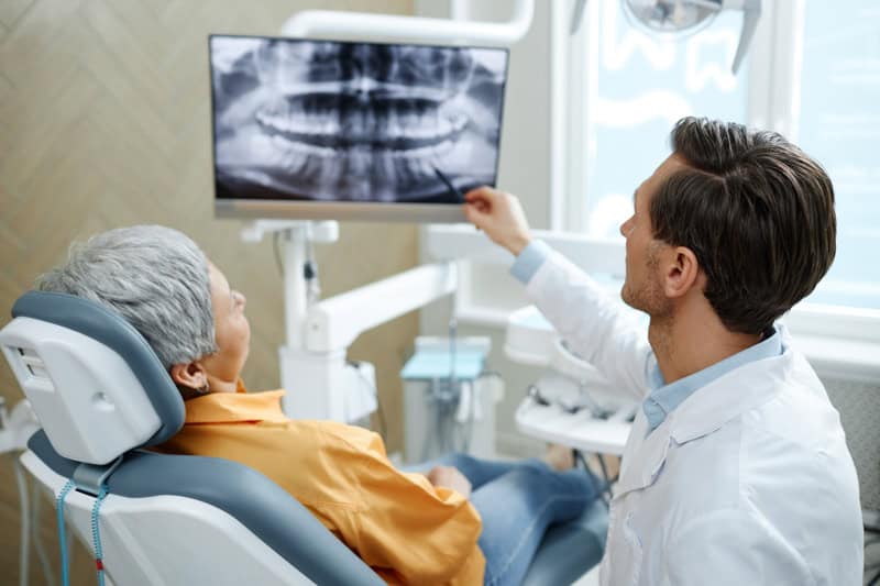 Patient having a dental exam