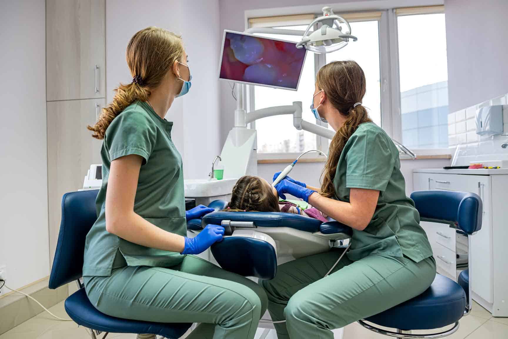 Child at a dental appointment